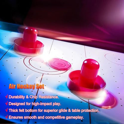 Air Hockey Set - 2 Air Hockey Pushers and 4 Air Hockey Pucks for Game Tables | Replacement Air Hockey Paddles and Pushers | Perfect Accessories for Air Hockey Games (2 Striker, 4Pucks) - size: Medium