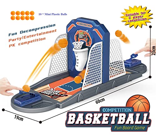Desktop Basketball Shooting Game, 2-Player, Auto-Scoring, 6+ | Head-to-head arcade Toy, Drop-scoring hoop,10 balls & stand, No batteries, Fast-paced competition, Fun gift for kids & adults