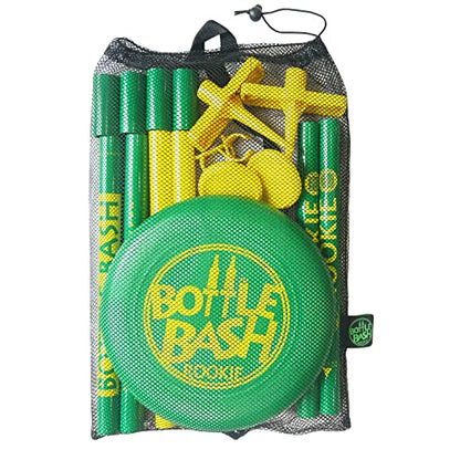 Bottle Bash Outdoor Flying Disc Game Set – Frisbee Toss Backyard and Beach Game for Family, Adult & Kids - Beersbee & Polish Horseshoes - color: Rookie (Bottles Not Included)