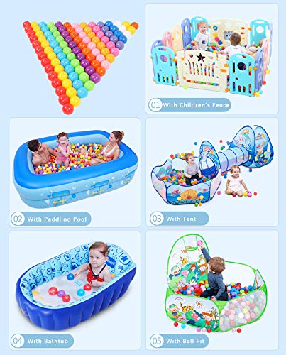 MoonxHome Ball Pit Balls for Toddlers, BPA Free Crush Proof Plastic Toy Balls for Ball Pit, Children's Pool Water Toys, Macaron Ocean Balls for Play Tent 2.15 Inch Pack of 100 200 500 800 1000 - color: M-pink&blue