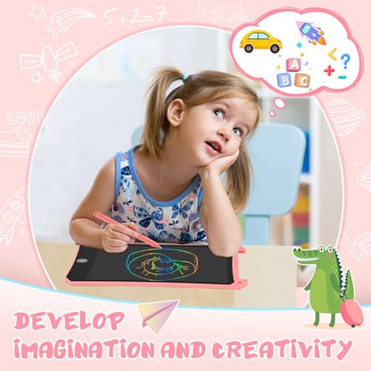 EooCoo Toddler Toys, LCD Writing Tablet for Kids 2 Pack, Toddler Travel Essentials Drawing Pad, Mess Free Coloring Books, Road Trip Activities, Age 3-5 Girls Boys Gifts - 8.5 Inch - color: 8.5”Pink&Blue