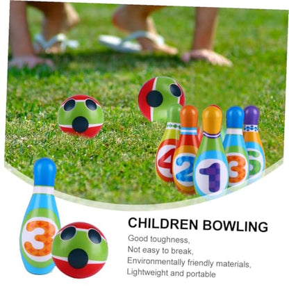 Mini PU Solid Bowling Pins Balls Safe Indoor Sports for S Physical Training and Educational Development Fun Game for Beginners