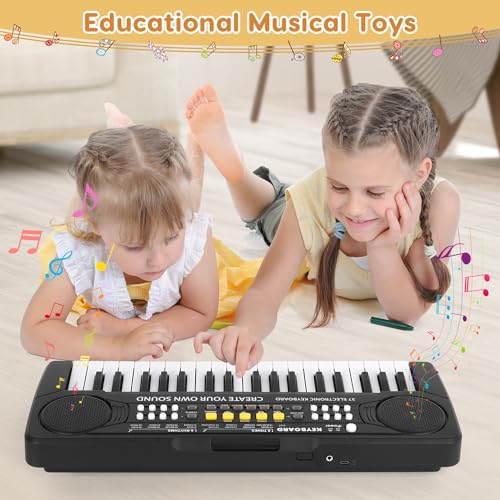 Kids Piano Keyboard - 37 Keys Piano Toys for Kids, Beginner Keyboard Piano for Kids, Educational Musical Toy for Kid, Electronic Keyboard Piano with Microphone for 3 4 5 6 7 8 Year Old Boys Girls Gift