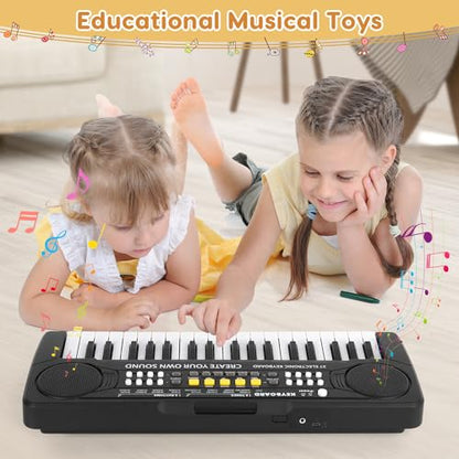Kids Piano Keyboard - 37 Keys Piano Toys for Kids, Beginner Keyboard Piano for Kids, Educational Musical Toy for Kid, Electronic Keyboard Piano with Microphone for 3 4 5 6 7 8 Year Old Boys Girls Gift