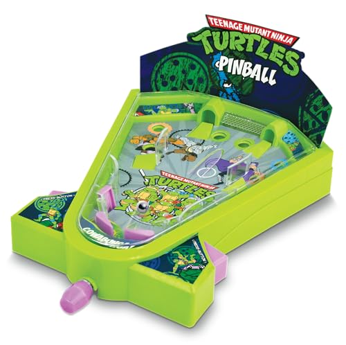 Teenage Mutant Ninja Turtles Desktop Pinball Machine - Fun Arcade Game for Kids & Adults Ages 6+, Compact Tabletop Toy by Well Played