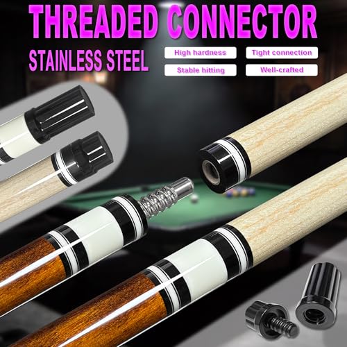 HomeSeason Pool Cue Stick 58" Professional Billiard Canadian Maple Pool Stick with Leather Case & 13mm Tip, 18/19/20/21oz for Adults Pro Player - color: 20oz(Brown)