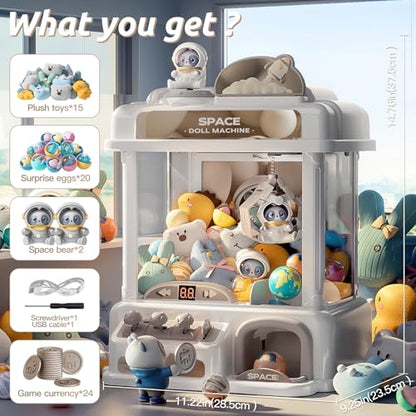Large Claw Machine for Kids with Lights Sound, Vending Machine Toys, Electronic Prizes Dispenser Toys for Kids Age 3+, Arcade Claw Machine Game Gifts for Home Party Birthday
