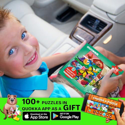 QUOKKA Magnetic Puzzles for Kids Ages 4-6 – 36 Pieces Sudoku Toddler Puzzles Ages 2-4 – Travel Games for Kids 3-5 – Animal Farm Bugs Toddler Travel Toys – Car Airplane Road Trip Games for Boys & Girls - style: 4. FARM 36 PCS