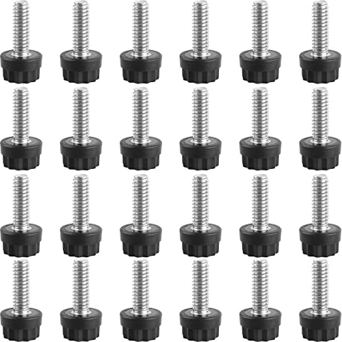 Stainless Steel Screw Leveling Feet 1/4” Furniture Levelers Adjustable Table Levelers Chair Levelers Outdoor Indoor Furniture Feet for Table, Chair, Cabinet, Patio Furniture Legs, 24 pcs Pack - color: Furniture Levelers 24pack-stainless Steel