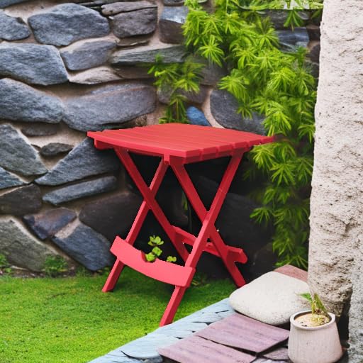 Adams Manufacturing 8500-26-3700 Plastic Quik-Fold® Side Table, Cherry Red - color: Cherry Red, size: One Size