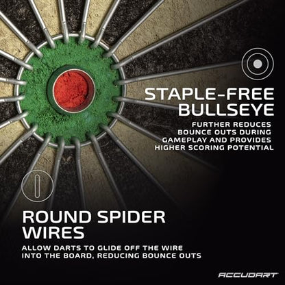 Accudart Armada Bristle Dartboard Cabinet Set – Official 18” Sisal Board, Self‑Healing Fibers, Grey Wood Cabinet, Round Spider Wires, Rotating Number Ring – Includes Steel‑Tip Darts