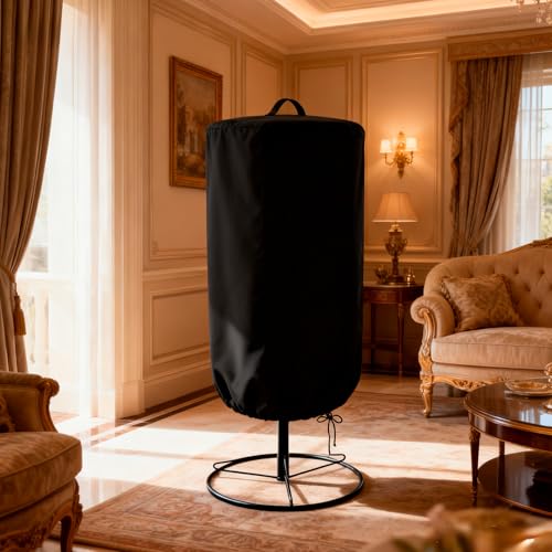Disc Golf Basket Cover, 26inch x 35inch，Waterproof, Tear Resistance & Ultraviolet Resistance with Portable Handle & Windproof Drawstring（Black）