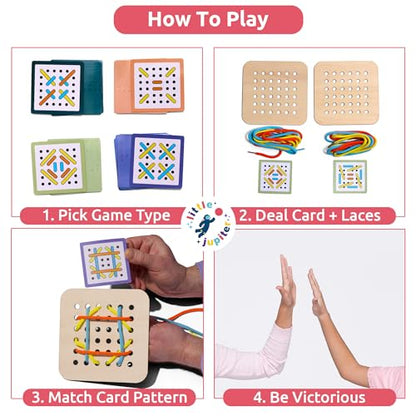 Race to Lace - Perfect Home or Travel Game for Kids and Adults - Ideal for 8-12 Years Old - Solo or 2+ Players for for 4+ Years & Up for Car, Airplanes, Road Trips - Family & Kids