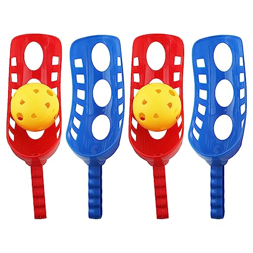 Toddmomy Sports Scoop Balls Set for Kids Outdoor Toss and Catch Game with 2 Pairs of Rackets and Balls Interactive Family Toy for Physical Activity and Motor Skills Development