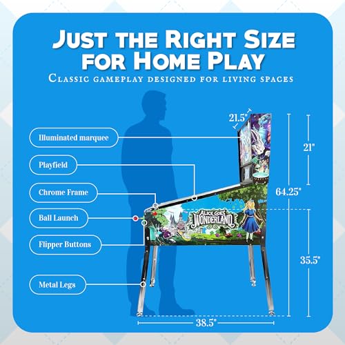 Alice Goes to Wonderland Pinball Machine with LED Lighting