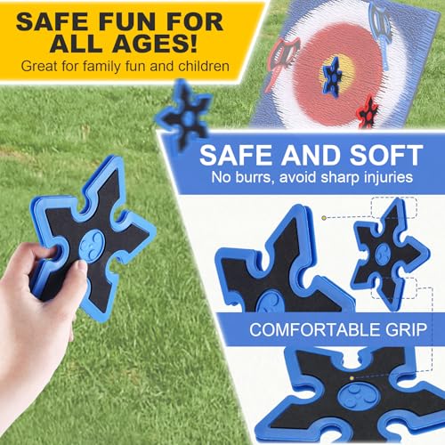Throwing Axe for Axe Throwing Game for Backyard, Throwing Axe Set with Throwing Star for Outdoor Games, Durable and Fun for All Ages - style: 8 Throwing Stars