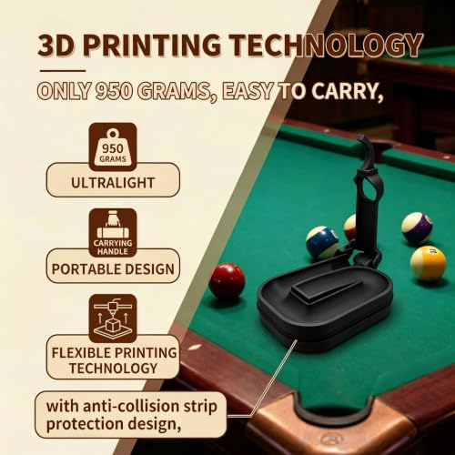 3D Printed Precision Pool Ball Rack: Professional Billiards Training Tool for Perfect Ball Placement, Fast Setup, Portable Design with Complete Maintenance Kit (Screwdriver/Rubber Bands) - color: black