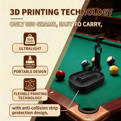 3D Printed Precision Pool Ball Rack: Professional Billiards Training Tool for Perfect Ball Placement, Fast Setup, Portable Design with Complete Maintenance Kit (Screwdriver/Rubber Bands) - color: black
