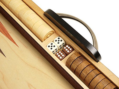 15-inch Retro Wood Backgammon Set - 2 Players, Ages 8+