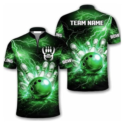 GABITA Personalized Bowling Jerseys for Men, Custom Bowling Polo Shirt, Bowling Shirts Gift for Bowler Team Player - color: A55