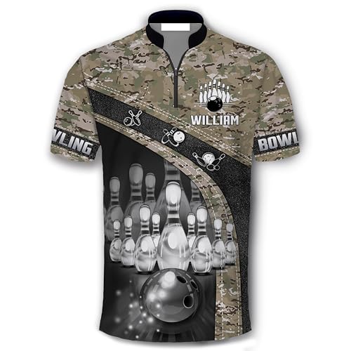 GABITA Personalized Bowling Jerseys for Men, Custom Bowling Polo Shirt, Bowling Shirts Gift for Bowler Team Player - color: A45