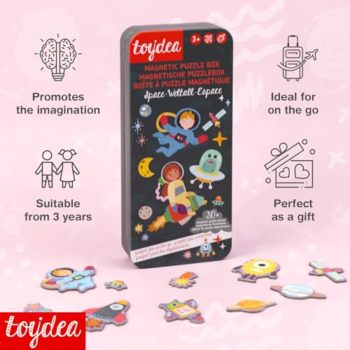 Magnetic Game Puzzle Box – Easter Travel Toy for Kids Ages 3+, Promotes Motor Skills & Imagination, Ideal Car Ride & Plane Activity, Perfect Easter Basket Stuffer for Boys & Girls - color: Space Adventure