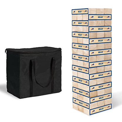 Wild Sports NFL Giant Stacking Wooden Blocks – Tumbling Tower Classic Family Game Stacks – Great Gift for Any Football Fan! - color: Buffalo Bills