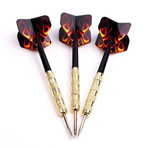 MaxMau Steel Tip Darts Set,Professional Darts Metal Tip,Metal Darts for Dartboard,18 pcs