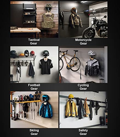 ONETIGRIS Tactical Gear Wall Mount, Motorcycle Helmet Holder Stand Jacket Hanger Plate Carrier Rack Display Organizer for Police Football Cycling Suit - color: Natural