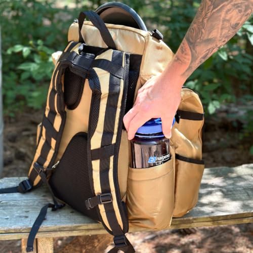 Discology Disc Golf OG V3 Disc Golf Bag | 26+ Disc Capacity | Premium Disc Golf Backpack Bag | Tough, Durable Design | 2 Large Top and Side Compartments | Top Patch Panel with Three Patchs Included