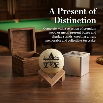 Lam Hub Fong Custom Engraved Name Cue Ball, Billiards Cue Ball – Personalized Pool Ball Pool Table Accessory, Gift for Dad Husband Billiards Player, Father's Day Wedding Birthday