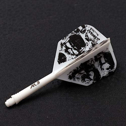 CUESOUL 3 Sets Integrated Dart Shaft and Flights,Dart Shaft Length 21mm/28mm/33mm - color: Shaft Length 21mm+28mm+33mm-Big Wing Shape-Green Skull
