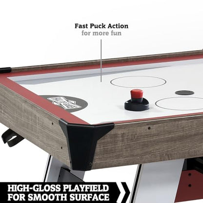 Hall of Games Air Hockey Table, Indoor Arcade Gaming Sets with Electronic Score Systems, Perfect for Family Game Rooms - style: 5.5 Ft. Arcade (2-in-1)