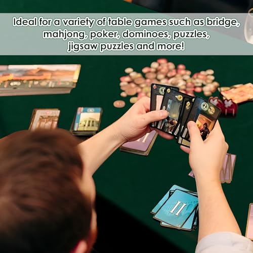 Game Table Cover, Foldable Decorative Felt Card Table Cover, Foldable Poker Tables Covers, Soft Game Tables Cloth, Felt TableCover for Poker Cards Games Mahjong Board Games Domino.