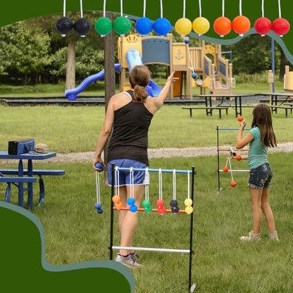 MAYJOYDIY 18 Pack Ladder Ball 6 Colors Replacement Balls Ladder Toss Balls Set with Storage Bag for Toss Match Yard Lawn Golf Game