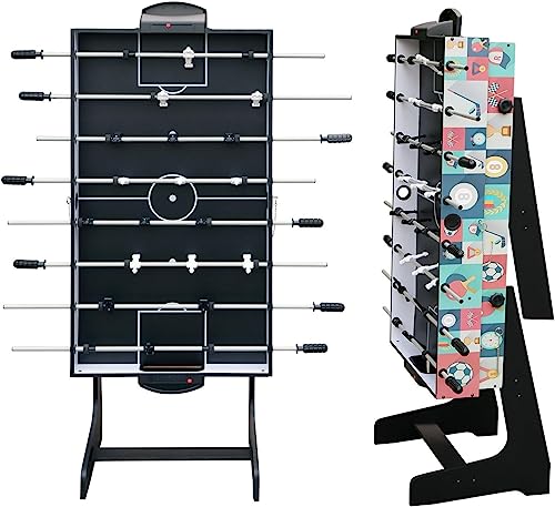 4-in-1 Multi Game Table 48inch Folding Combo Game Table, Football Table,Billiards Table, Pool/Snooker Table, Hockey Table, Table Tennis Table for Adults Family Birthday - color: Multi black blue
