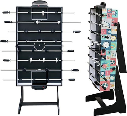 4-in-1 Multi Game Table 48inch Folding Combo Game Table, Football Table,Billiards Table, Pool/Snooker Table, Hockey Table, Table Tennis Table for Adults Family Birthday - color: Multi black blue