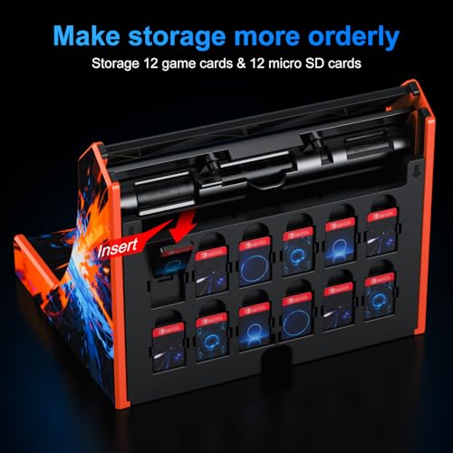 Retro Arcade Machine for Switch/OLED/Switch 2 with Screenshot Icon Button, Orange and Blue (Screen Not Included) - color: Orange and Blue