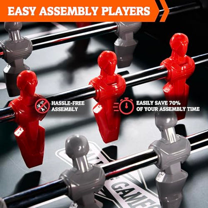 Hall of Games Foosball Tables Multiple Styles, Soccer with Durable & Stylish Designs with Tabletop Sports Soccer Balls, Perfect for Family Game Rooms | Multiple Styles - style: 54" - Arcade