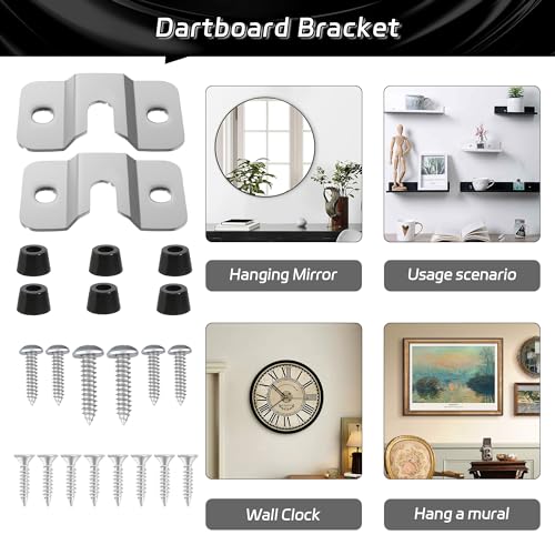 CyeeLife Dartboard Mounting Bracket,Dartboard Hanging Bracket for Steel Dart Games,Dart Accessories Kits (2 Set) - color: 2 Set