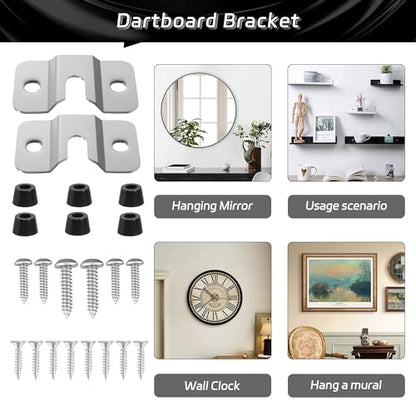 CyeeLife Dartboard Mounting Bracket,Dartboard Hanging Bracket for Steel Dart Games,Dart Accessories Kits (2 Set) - color: 2 Set