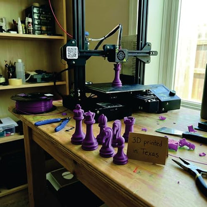 Staunton Chess Pieces Half Set, 17 Purple Pieces, 3.75" King | Made in USA - color: Purple