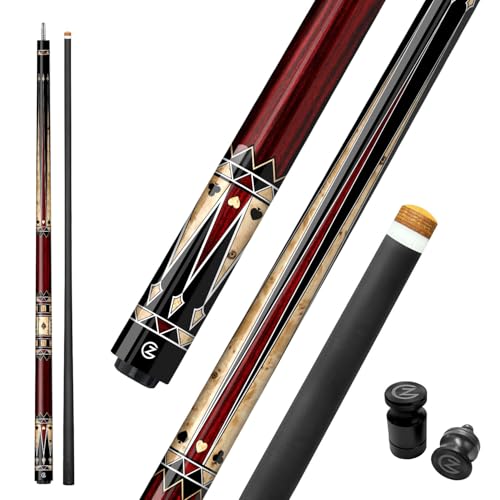 Z LUK Carbon Fiber Pool Cue Stick, Low Deflection Billiard Cue Sticks 12.5mm Tip, Professional Pool Stick for Adults with 3/8-8 Stainless Steel Joint - color: Ruby Ace (Wrapless)