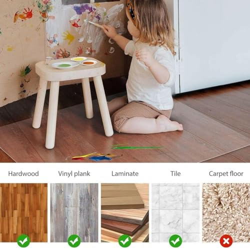 Low Pile Carpet Protector/Rugs Protect Runners Cover,Gaming Computer Rolling Chair Tile Pad/Heavy Duty Vinyl Plank Flooring Mat - Plastic Clear(120cmX160cm/48 X64) - size: 5'4" x 4' (Bear)