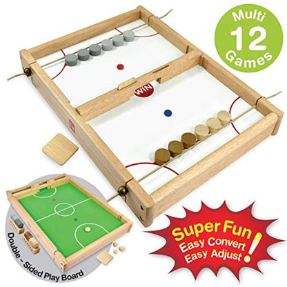 Big Flick n Kick: Wooden Multi Tabletop Indoor Portable Board Games for Kids and Family - style: FLICK n KICK Deluxe