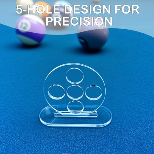 Tizee 2Pcs Billiards Training Aids – Billiard Rod Trainer Aiming Helper, Stable Billiard Strokes Trainer, 5-Hole Design, Transparent Acrylic Material, for Beginners and Pros