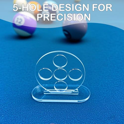 Tizee 2Pcs Billiards Training Aids – Billiard Rod Trainer Aiming Helper, Stable Billiard Strokes Trainer, 5-Hole Design, Transparent Acrylic Material, for Beginners and Pros