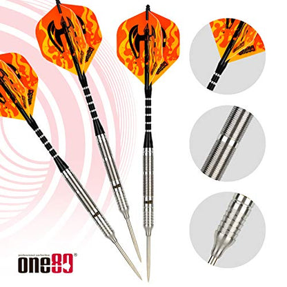 ONE80 90% VHD Steel Tip Tungsten Dart, Professional Barrel Style with Extra Flights, Shafts and Sharpener Gift Box Packaging - style: H-20g