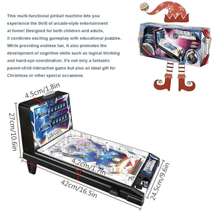 Arcade-Style Electronic Tabletop Pinball Machine - Retro Desktop Game with Lights Sounds | Home Pinball Toy for Kids Teens Adults | Gift for Birthday Christmas Party
