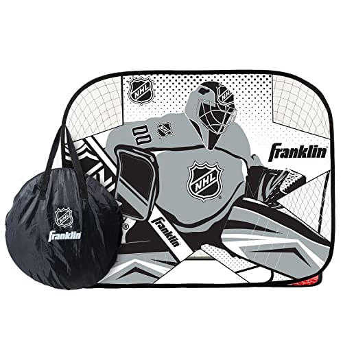 Franklin Sports Kids Portable Street Hockey Goal + Shooter Tutor Set - Pop Up Folding Net with Goalie Target Included - 2-in-1 Goal Set